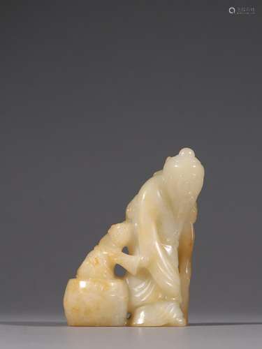 On the evening of hetian jade figure carvings.Specification:...