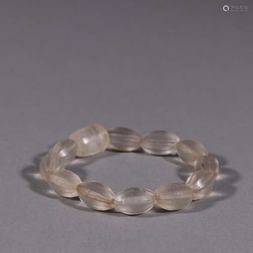 Old prismatic crystal hand string.Specification: bead diamet...