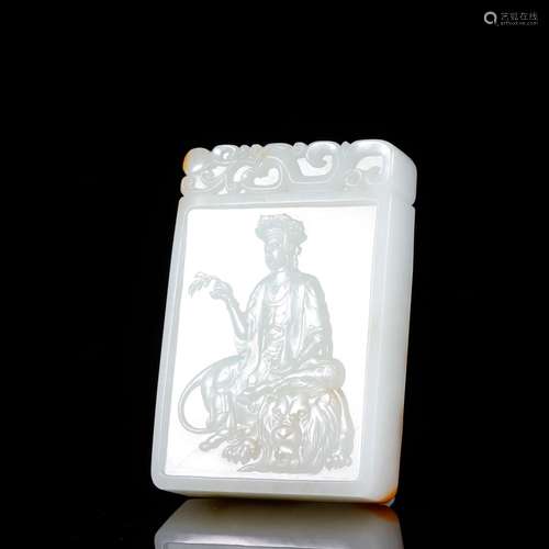 Hetian jade jade manjusri bodhisattvaSpecification: high 7.4...