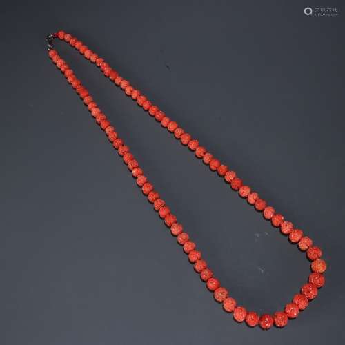 Sardines coral satisfied grain necklaceSpecification: bead d...