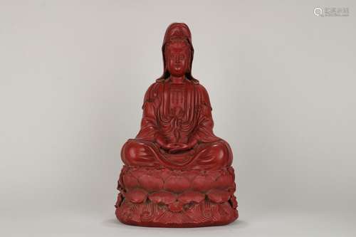 - carved lacquerware lacquer guanyin cave furnishing article...