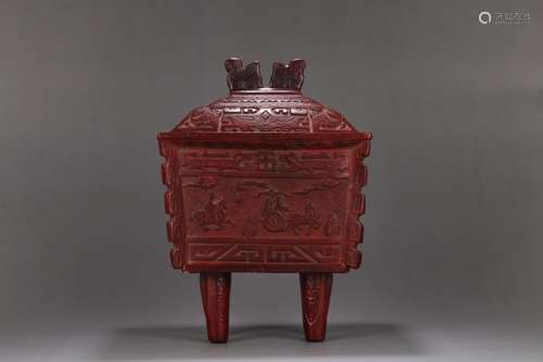 Stories of carved lacquerware lacquer lines four square type...