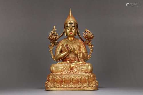 Copper and gold "tsongkhapa" statues.Specification...