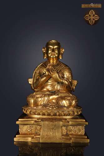 Precision casting copper foetus gold master tsongkhapa caveS...