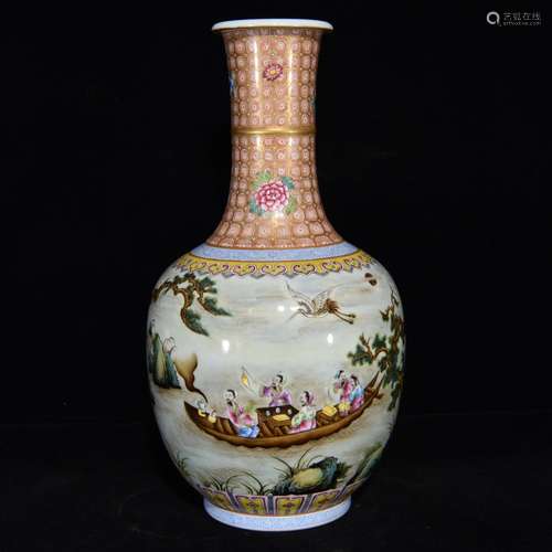 Pastel dongpo you cliff inscription grain bottle, 33.5 x 17,