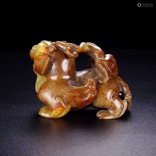 Hetian jade belt, ooze day John Paul figurines to piecesSize...