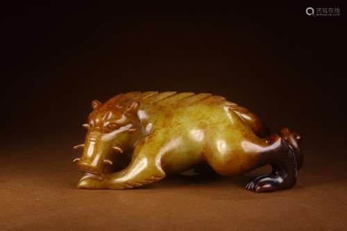 Hetian topaz boar furnishing articlesSize: 18 x10x7cm, weigh...