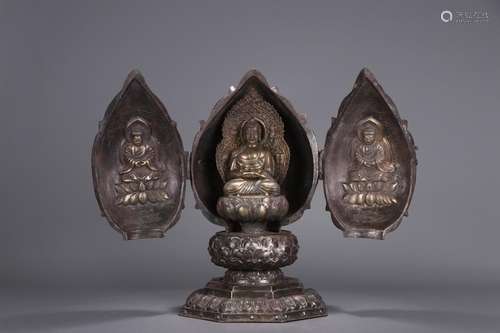 : a silver Buddha disciple lotus furnishing articles16 cm in...