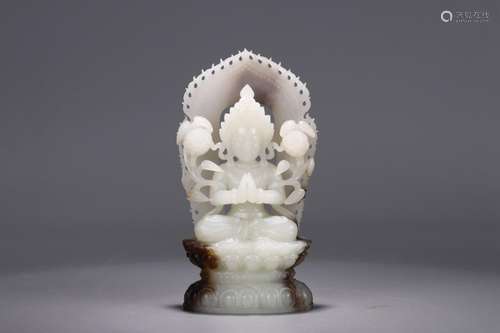 : hetian jade tara's statue7.5 cm long, 4 cm wide, 13.5 ...