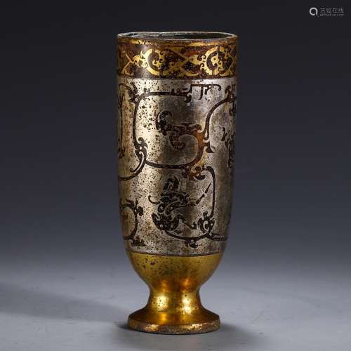 Name, gold and silver inlaid copper cupCategory, otherSize, ...