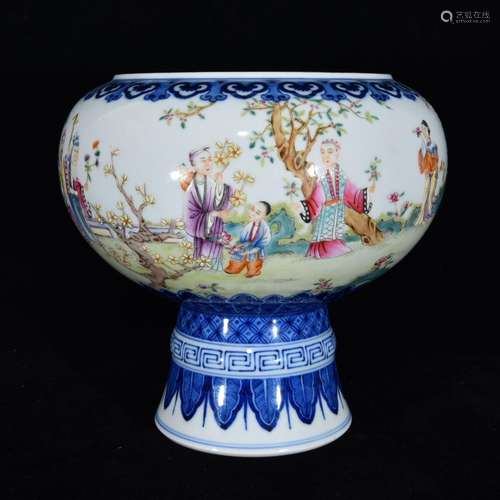 Blue and white enamel twelve flora character story lines bes...