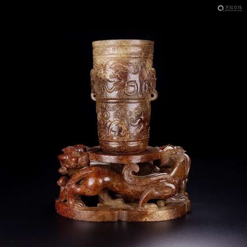 Hetian jade, therefore Long Chenglou cup14.5 size: base x10....