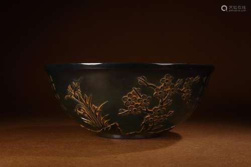 Hetian jade, "" chrysanthemum patterns grain big b...