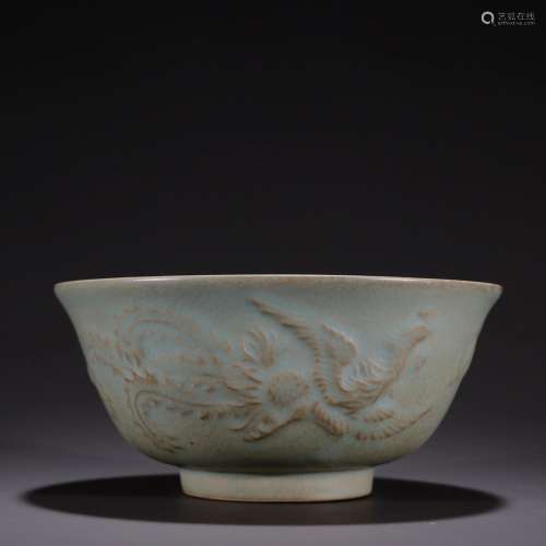 Your kiln, powder blue glaze longfeng green-splashed bowlsSp...