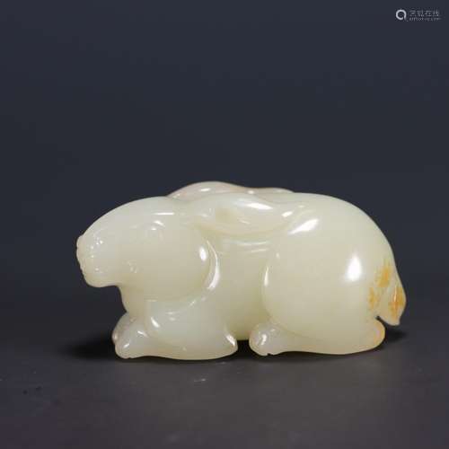 : the future of hetian jade jin rabbit carvingsSize: 7 cm lo...