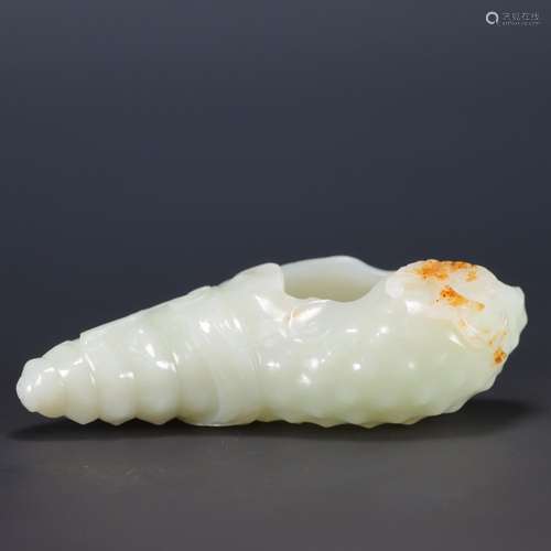 : hetian jade conch writing brush washerSize: 14.8 cm long, ...