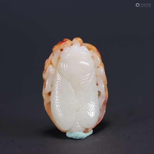 : hetian jade "overnight success" cicada carvingsS...