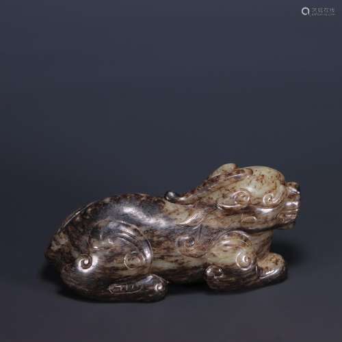 : hetian jade the mythical wild animal carvingsSize: 12 cm l...