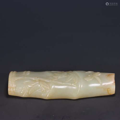 Hetian jade bamboo now rising penSize: 14.5 cm long, 6.8 cm ...