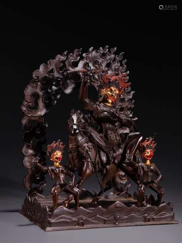 Old cupreous embryo auspicious tianmu furnishing articlesSpe...