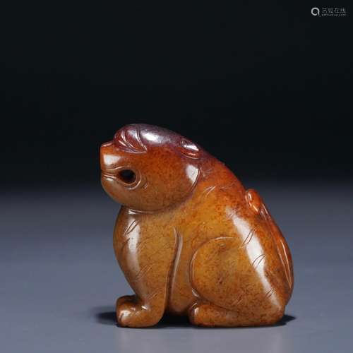 : hetian jade carving a tigerSpecification: : 5.5 cm wide. T...