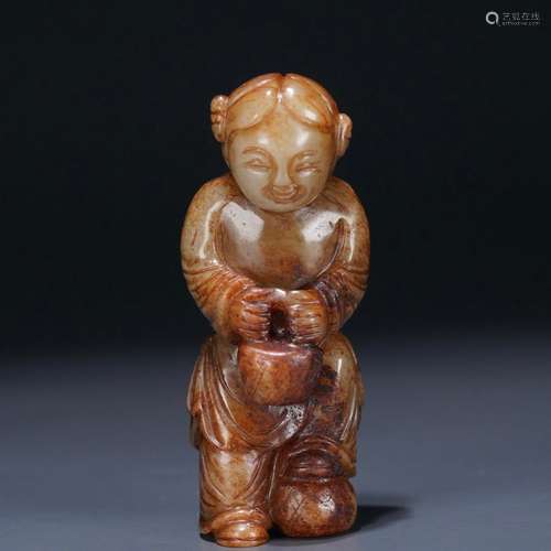 : hetian jade the lad carvingsWidth: 3 cm. Thickness: 2.8 cm...