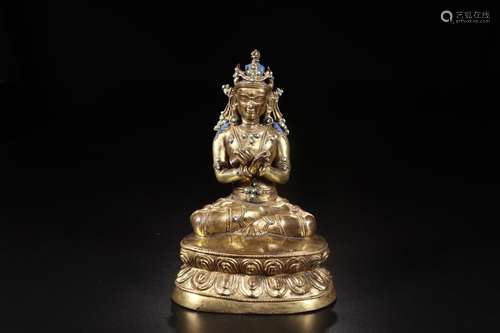 : copper gold green pine tara's statueSize: 20 cm long a...