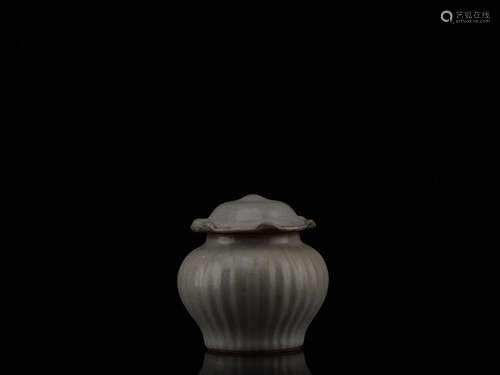 Old longquan celadon caddySize: 10.2 cm diameter, 5.1 cm hig...