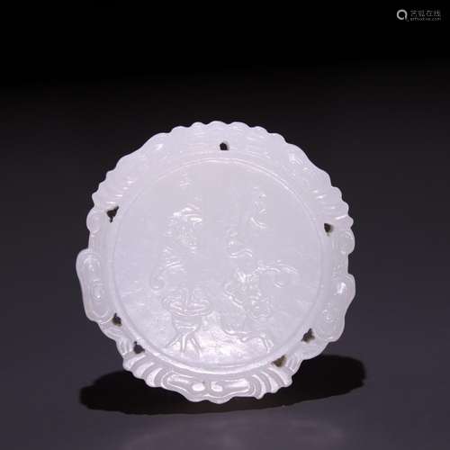 Hetian jade plum bats wek-jin and grain.Specification: 5 cm ...