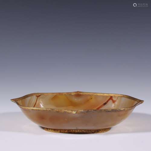 Liaoold agate BaoJinHua mouth tray.Specification: length 21 ...