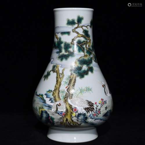 , pastel pine crane live lines pot-bellied bottle, high and ...
