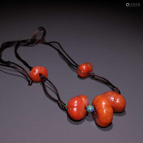 South red melon leng necklaceSpecification: the bead diamete...