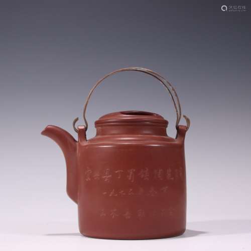 Purple sand teapot carved poems to girder GumodelSpecificati...