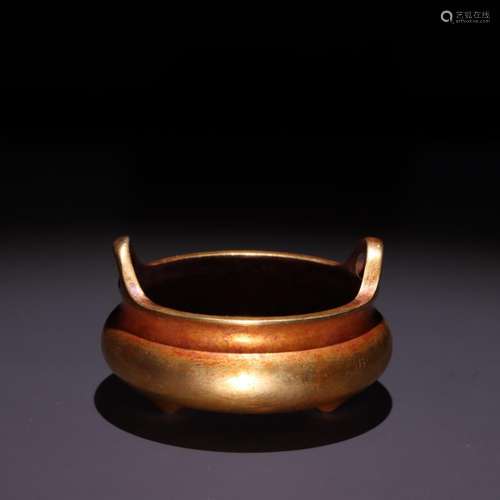 Copper and gold censer bronzeSpecification: high 3.5 cm wide...