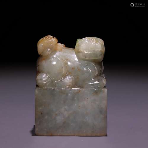 : jade lion twisted sealSpecification: high 5.4 cm wide and ...