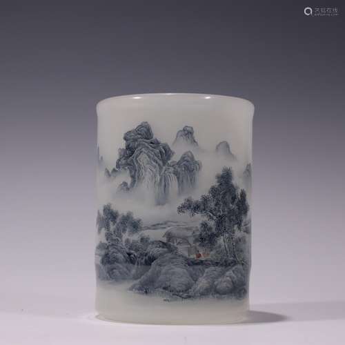 Tire painted enamel landscape figure pen containerSpecificat...