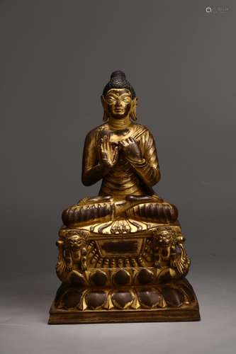 Buddha's statue: copper and gold swat style13 cm long, 9...