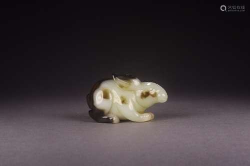 , hotan white jade belt ooze the rabbitSize: 6.7 x3.2 x3.9 c...