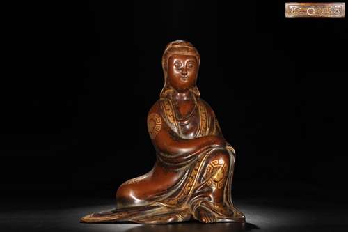 Precision casting copper foetus guanyin cave of gold element...