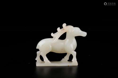 Hetian jade deer furnishing articlesSize: 9 x 3 x 7.5 cm wei...