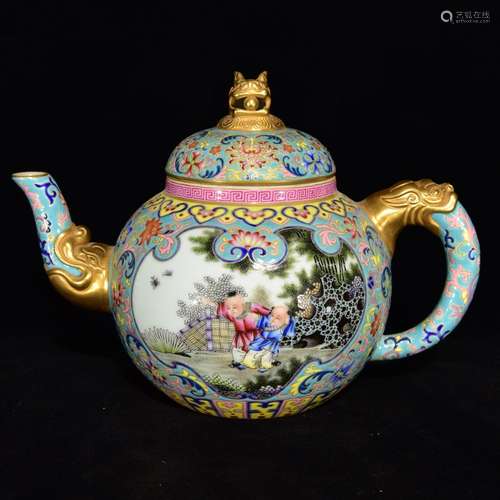 YingXiWen enamel pot, 19 x 27