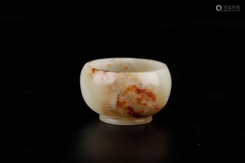 , hotan white jade belt small cupSize: 3.5 is 5.5 cm high we...