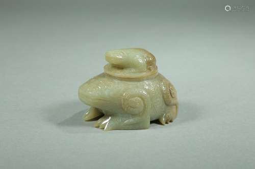 , hotan jade frog water jarHigh 6.5 CM long and 9 CM wide 7 ...