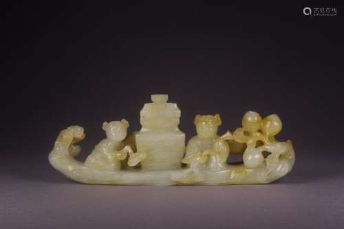 : hetian jade fairy take if furnishing articlesSize: 20 x4. ...