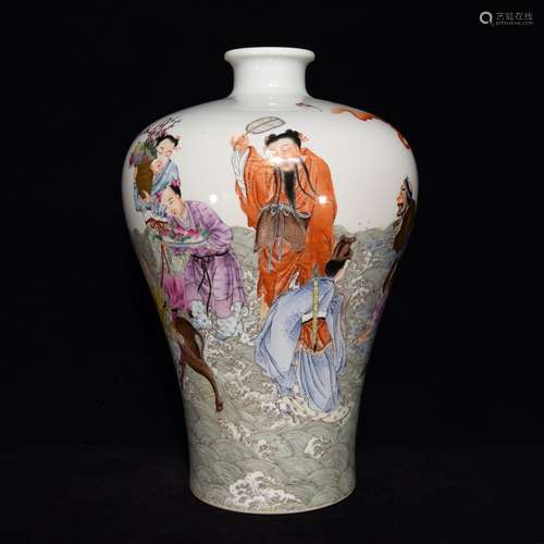 The eight immortals, pastel grain mei bottle characters, 34....