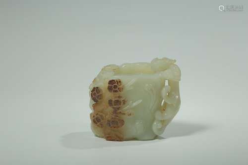 , hotan jade plum longnu cupLong and 7.2 CM wide and 7.2 CM ...