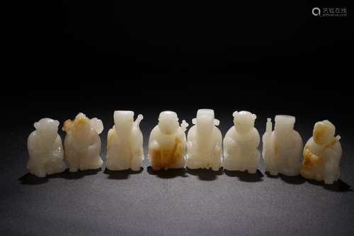 The eight immortals: hetian jade furnishing articlesLength: ...