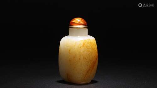 : hetian jade snuff bottle with the skinLength: 4.5 cm wide ...