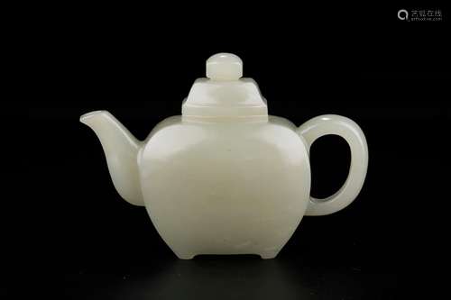 Hetian jade teapotSize: 10 of 15 cm wide heavy: 330 gramsEla...