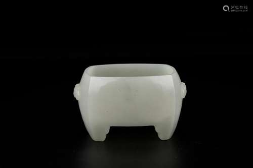 , hotan white jade incense burner bats earsSize: 10 * 7 * 6 ...